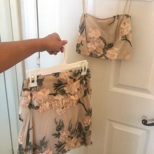 Mini skirt and top set